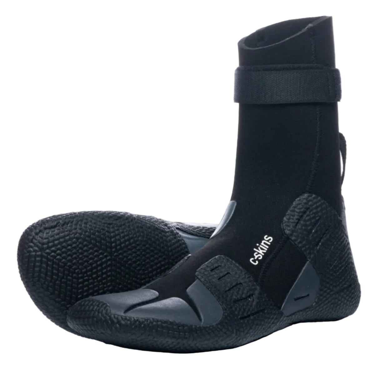 C-Skins Session 5mm Adult Round Toe Boots - Black/Charcoal