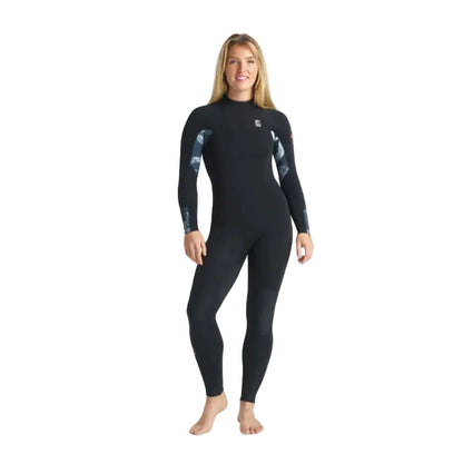 C-Skins Solace 5/4/3mm Back Zip Women's Wetsuit 2025 - Black / Tropical