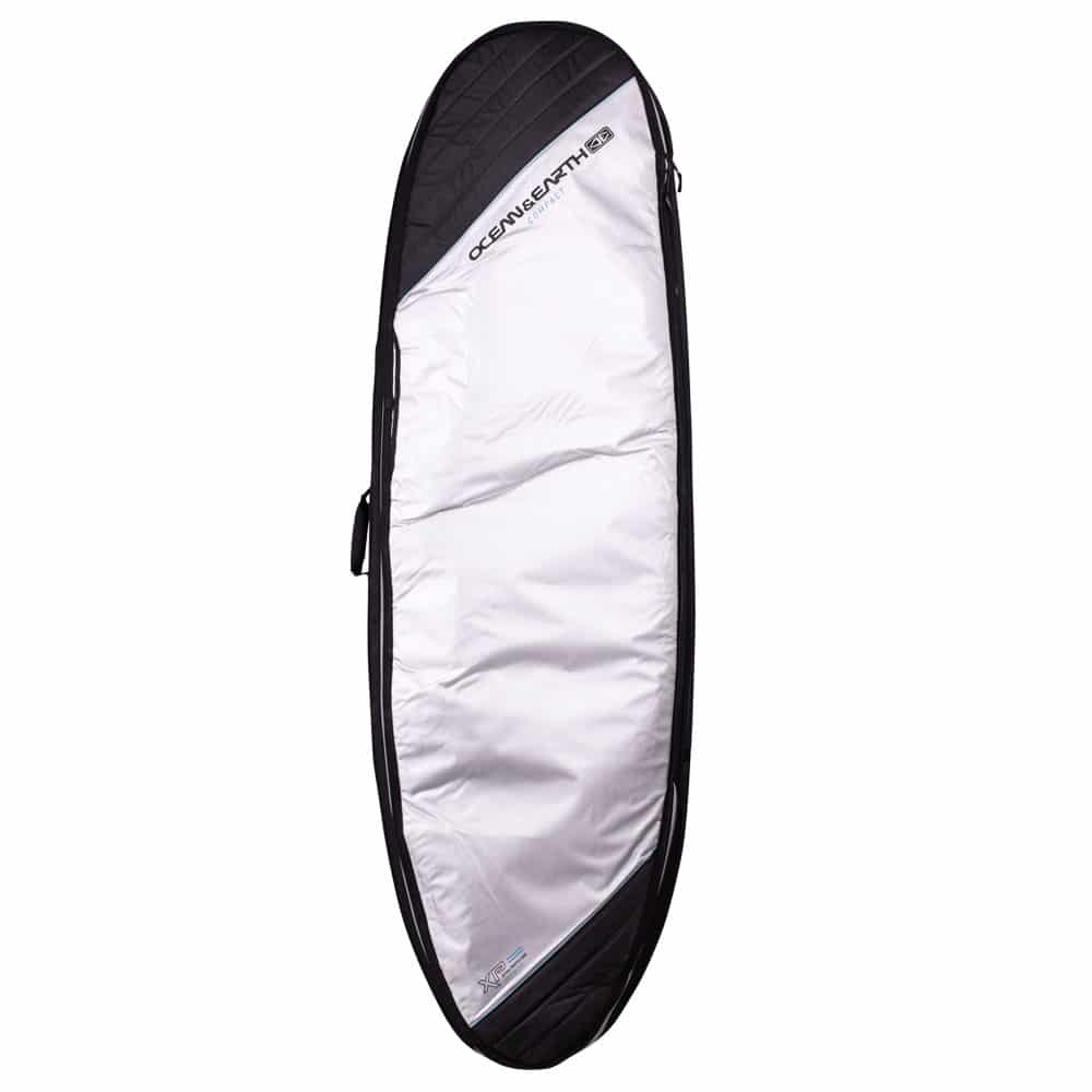 Ocean and Earth Double Compact 6ft6  Short Board Cover - Silver - Full View