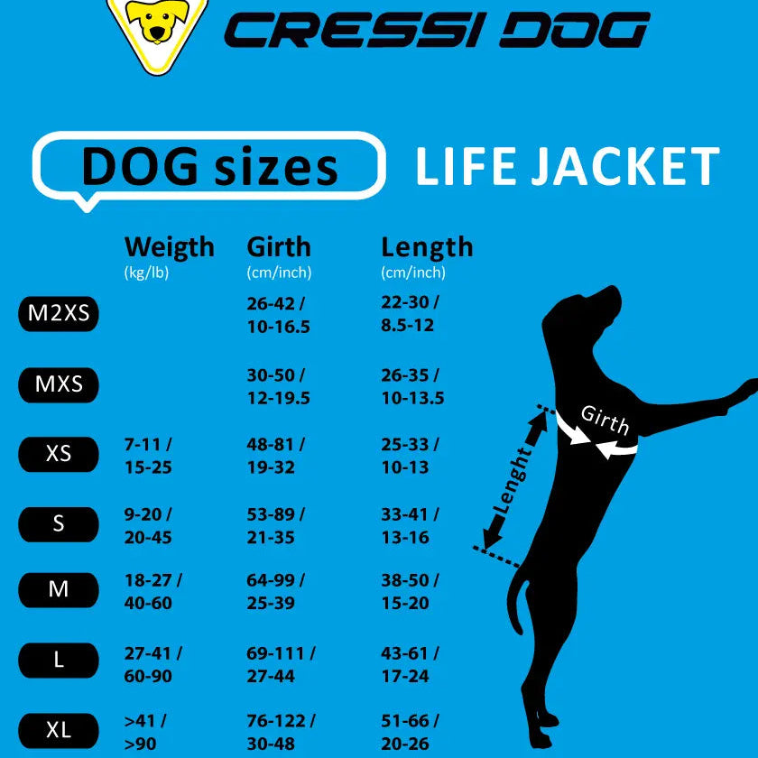 Cressi Dog Life Jacket - Black/Yellow