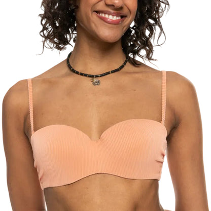 Roxy Love Rib The Beach Vibe Women's Bikini Top - Salmon