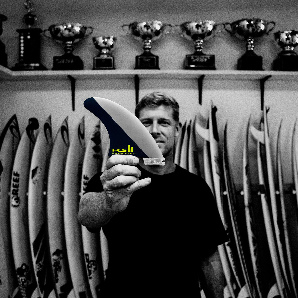 FCS II Mick Fanning PG Pro Tri Fin Set - Black / Acid