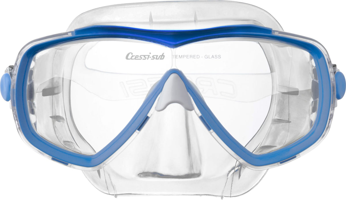 Cressi Estrella + Seal Dry Mask and Snorkel Combo - Clear/Aquamarine