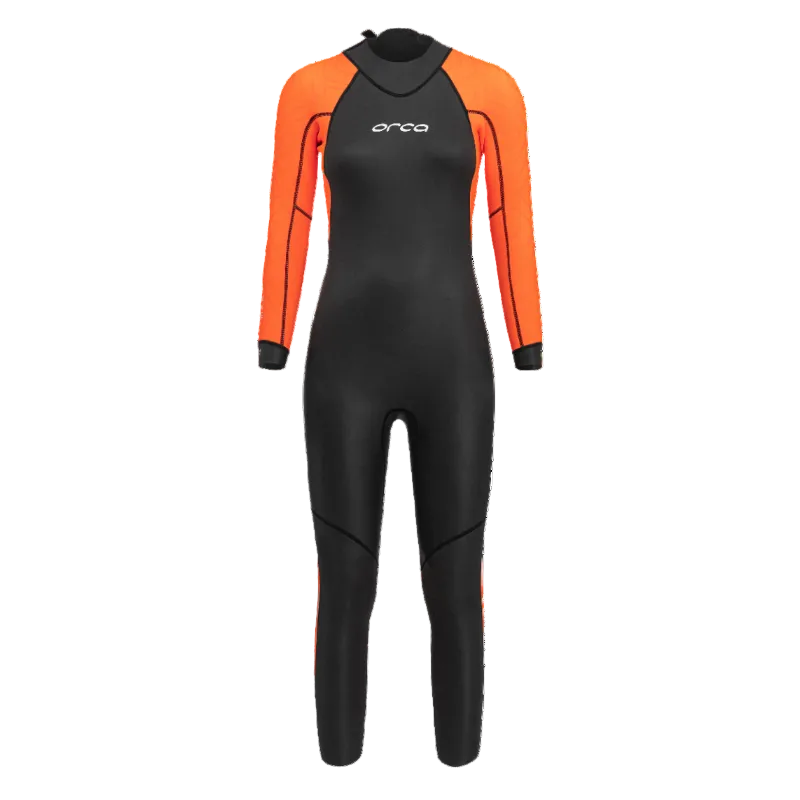 Orca Vitalis Hi-Vis Womens Openwater Wetsuit - Black/Orange