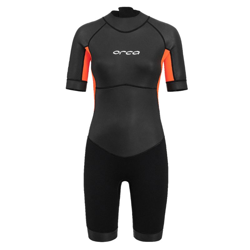 Orca Vitalis Womens Openwater Shorty Wetsuit - Black/Orange