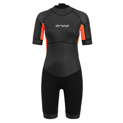 Orca Vitalis Womens Openwater Shorty Wetsuit - Black/Orange