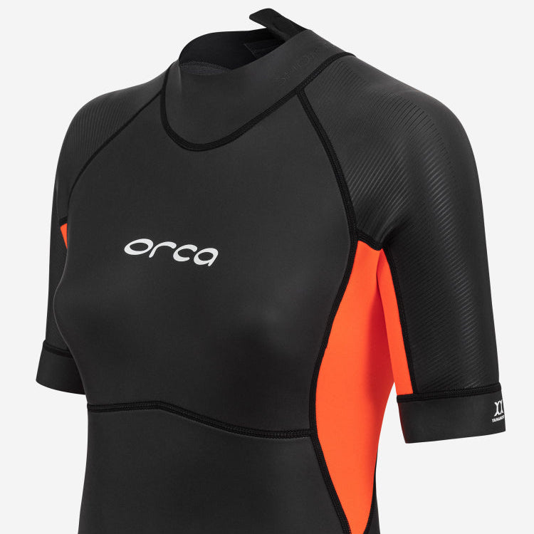 Orca Vitalis Women's Openwater Shorty Wetsuit 2026 - Black/Orange
