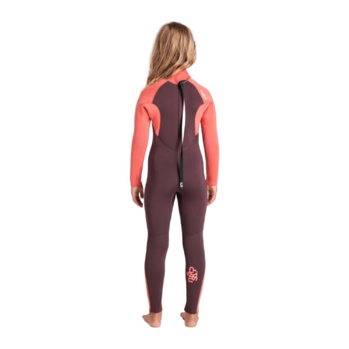C-Skins NuWave Legend 4/3mm Junior GBS Back Zip Wetsuit 2026 - Rust / Coral Flame / Blue