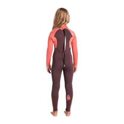 C-Skins NuWave Legend 4/3mm Junior GBS Back Zip Wetsuit 2026 - Rust / Coral Flame / Blue