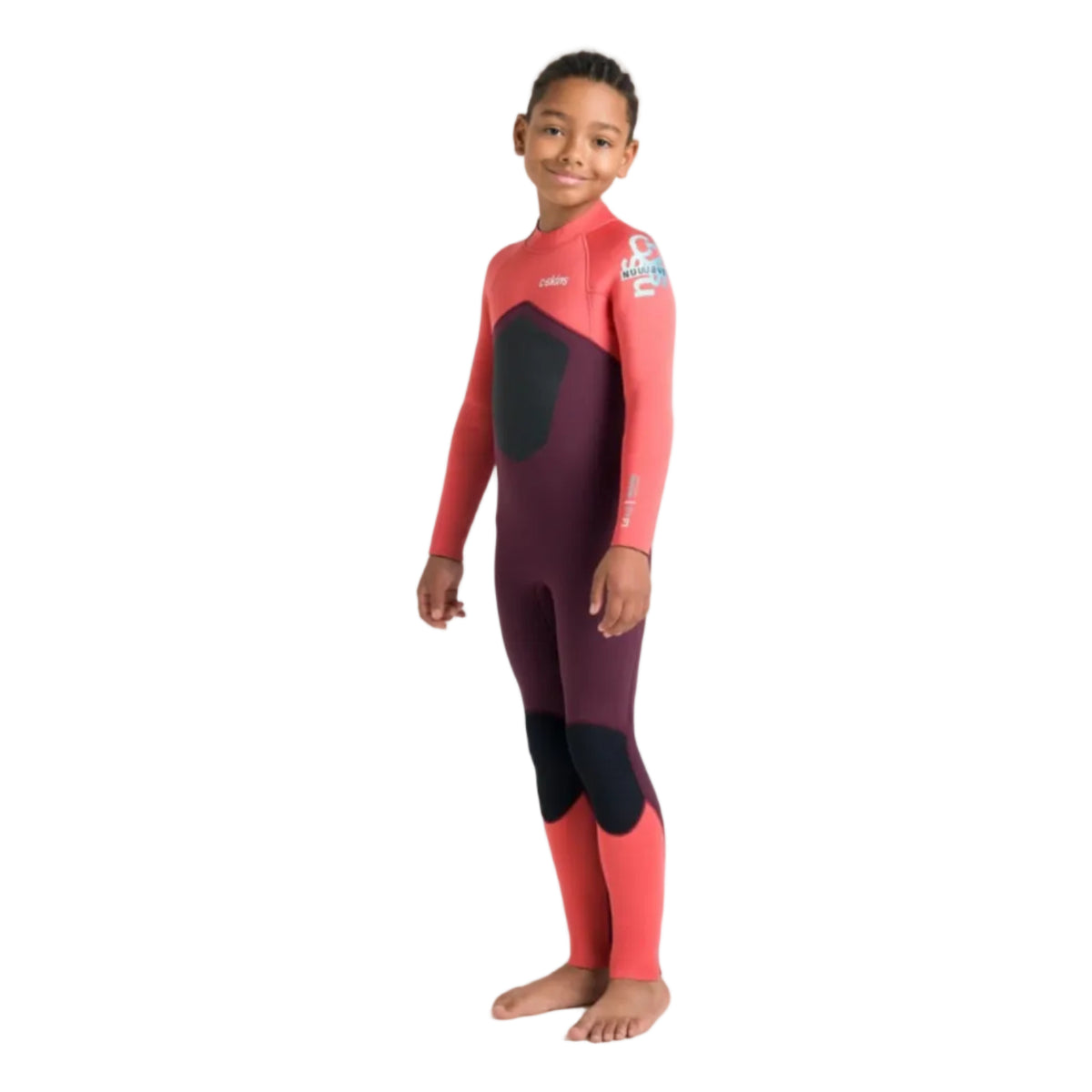 C-Skins NuWave Legend 4/3mm Junior GBS Back Zip Wetsuit 2026 - Rust / Coral Flame / Blue