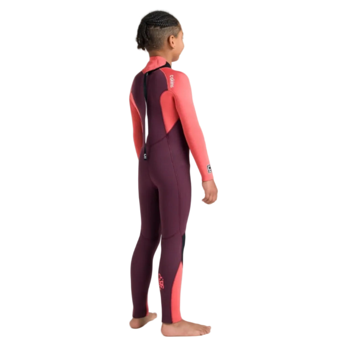 C-Skins NuWave Legend 4/3mm Junior GBS Back Zip Wetsuit 2026 - Rust / Coral Flame / Blue