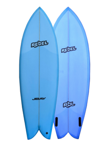 Rebel Retro Fish 5'10" Surfboard - Blue