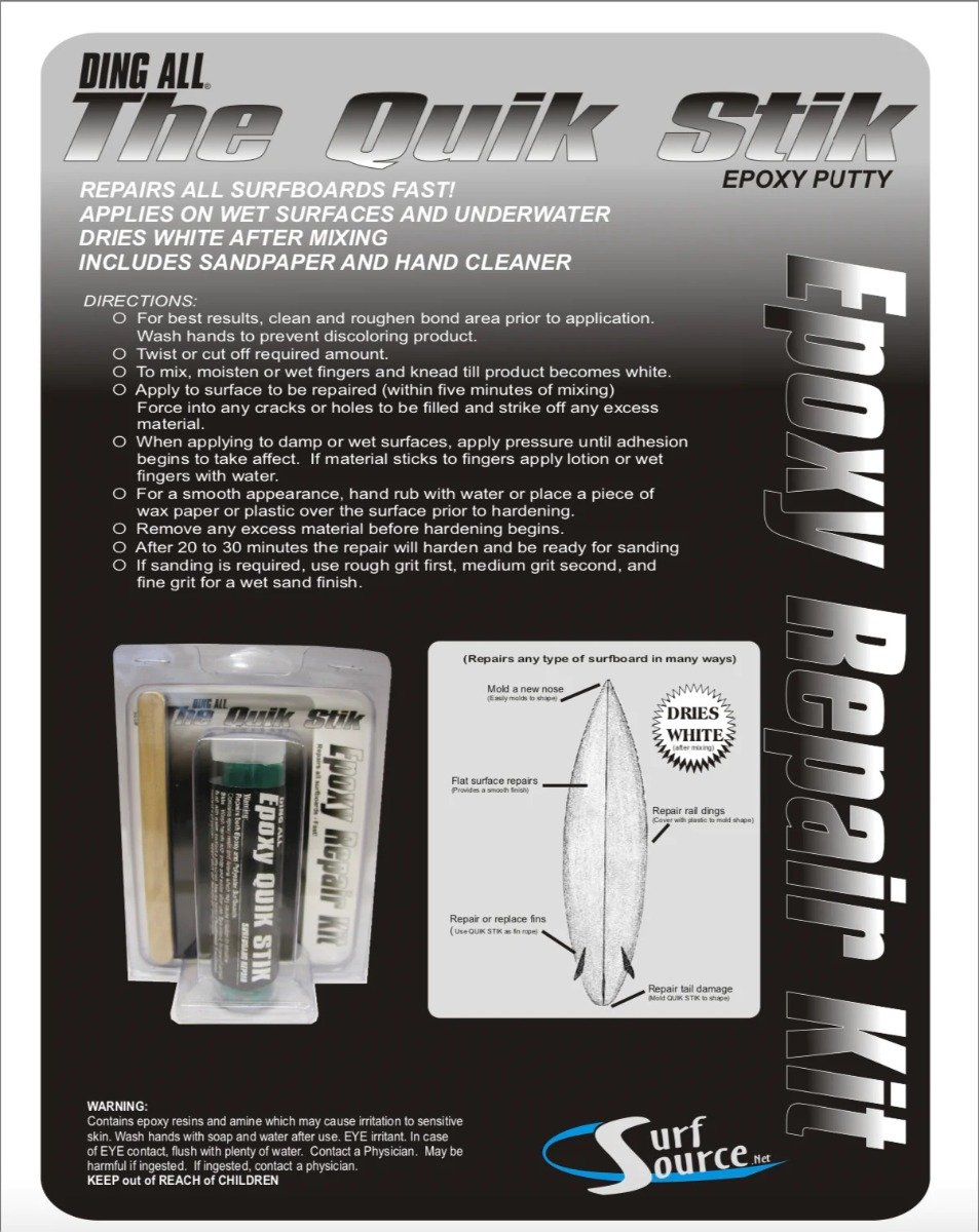 Ding All Epoxy Quik Stik Surfboard Repair Kit