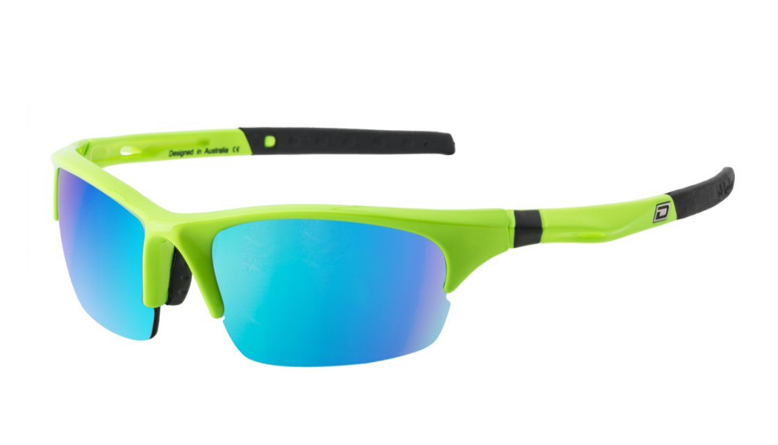 Dirty Dog Ecco Polarised Sunglasses - Fluro Green/Blue Fusion Mirror