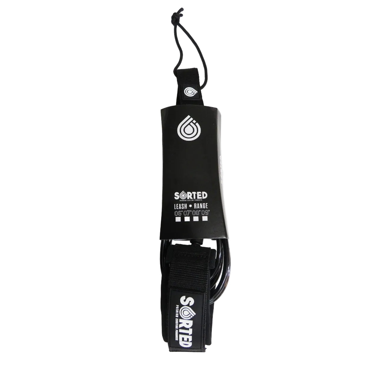 Sorted Surf Shop 8ft Surfboard Leash - Black - Full View