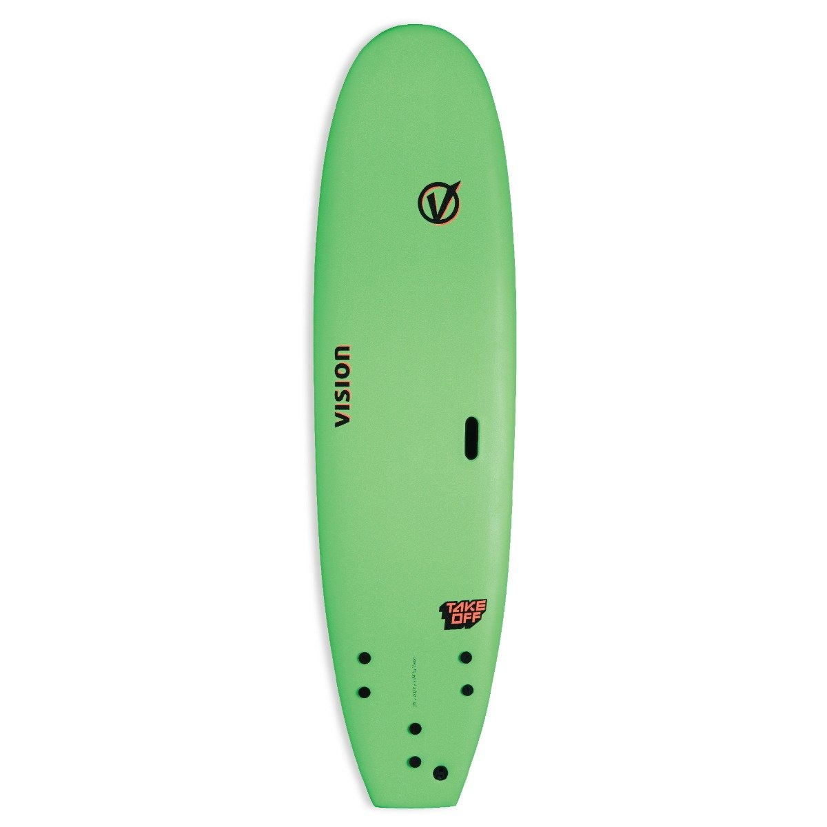 Vision Takeoff 6'6" Shortboard Softtop - Lime/Warm Red - Top